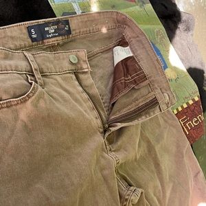 Hollister California Medium Brown Crop High Rise Jeans Khaki Pants Size 5/27 Jrs